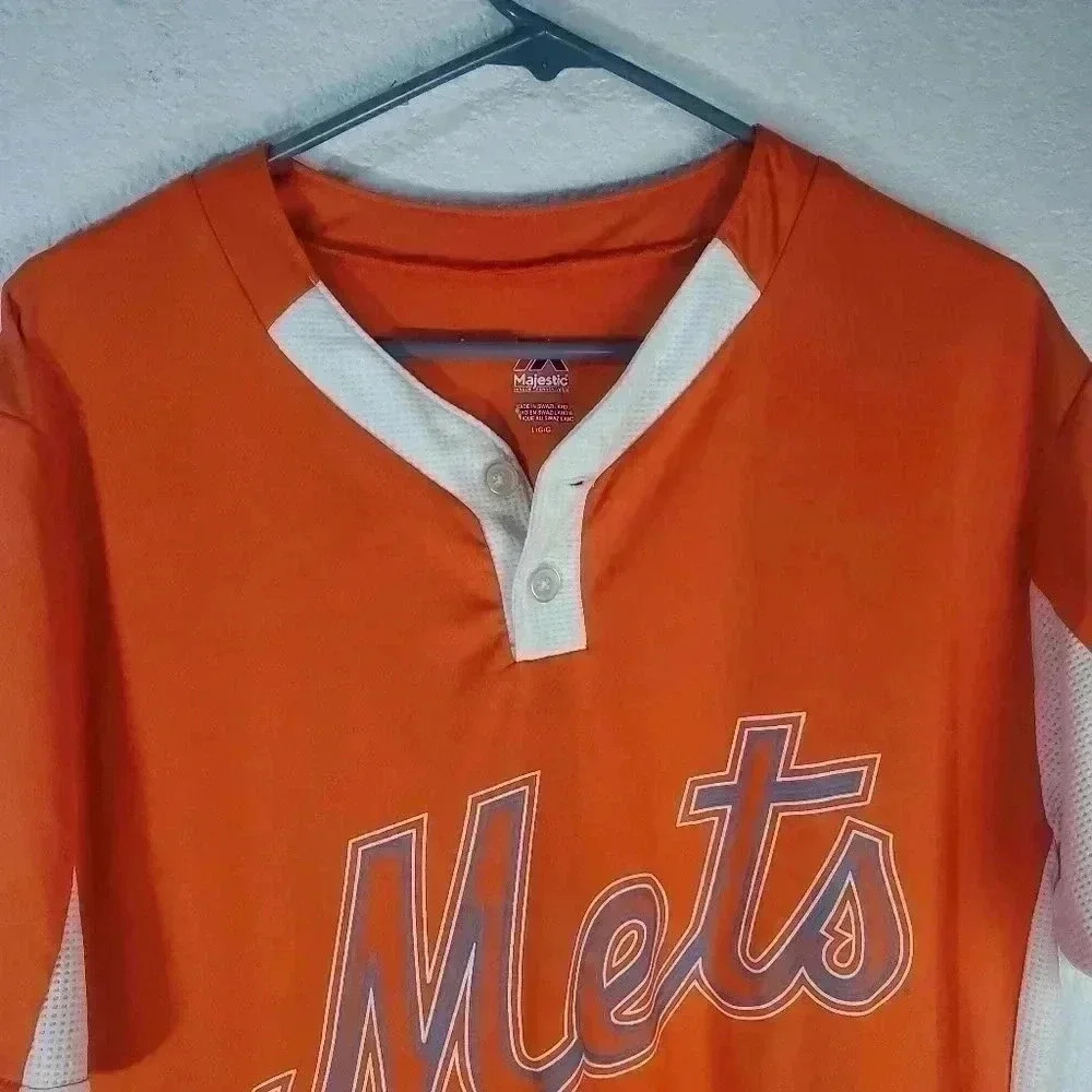 New York Mets Majestic short sleeve Orange shirt size large - Picture 3 of 7